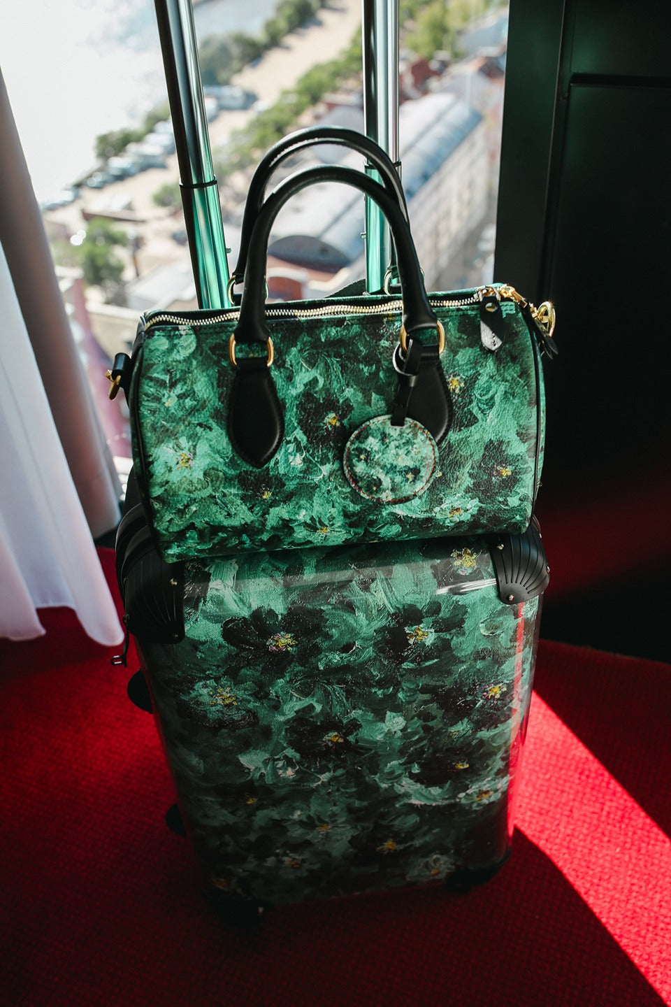 Green Flowers 001 Carry-on Suitcase
