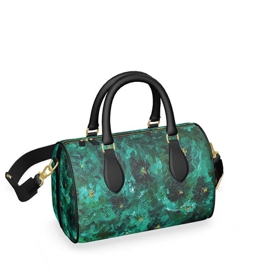 Green Flowers 001 - Mini Boston Bag