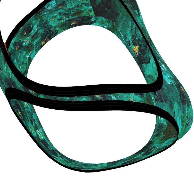 Green Flowers 001 - Artful Sports Bra (Studio Edition)