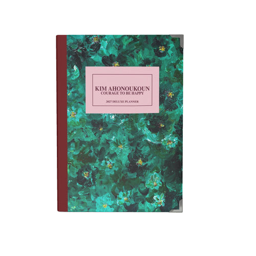Green Flowers 001 — 2027 Deluxe Planner (Pink Label)