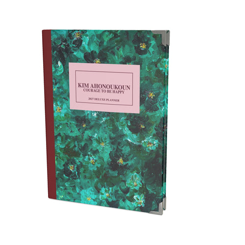 Green Flowers 001 — 2027 Deluxe Planner (Pink Label)